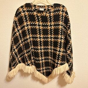 Vintage Multi Colored Plaid Cape/Poncho